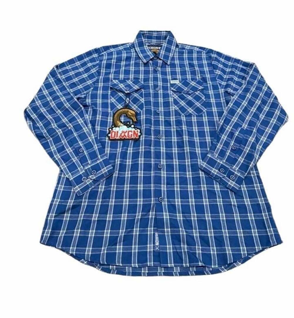 Dixxon Flannel Company The Billy Blue Plaid Bamboo Long Sleeve Button Up Shirt S